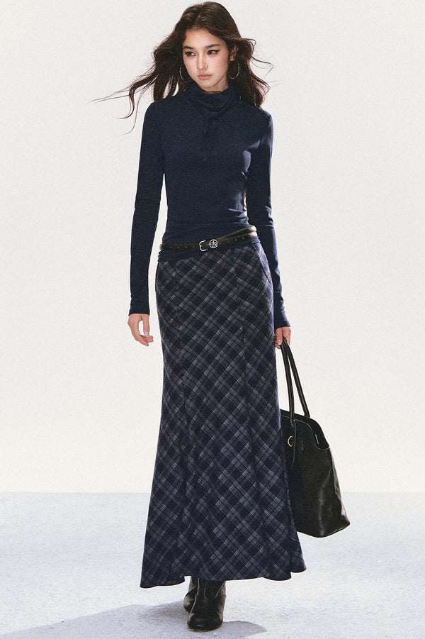 Semi-High Neck Scarf Top Set-Up