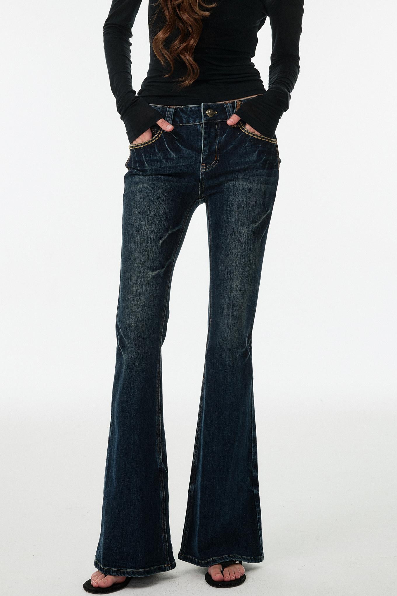 Blue Lightning Slimming Bootcut Pants