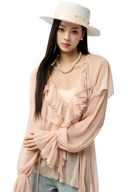 Slim Glitter Cover-Up Top Set