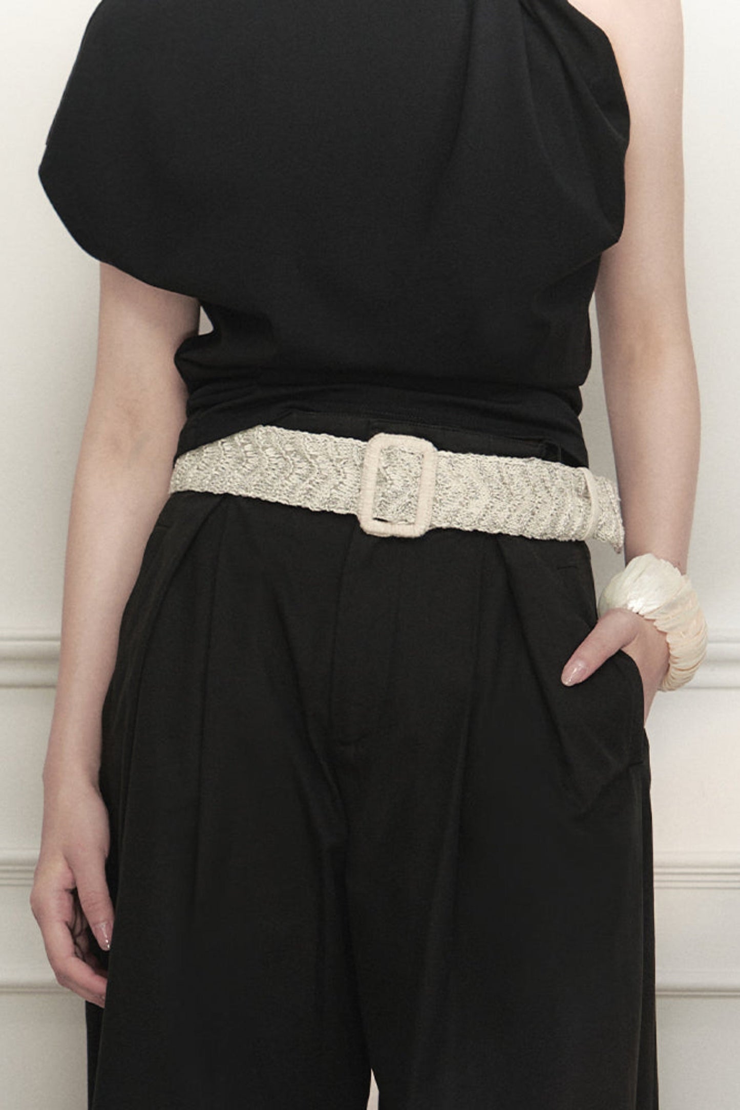 Wave Pleat Chain Belt
