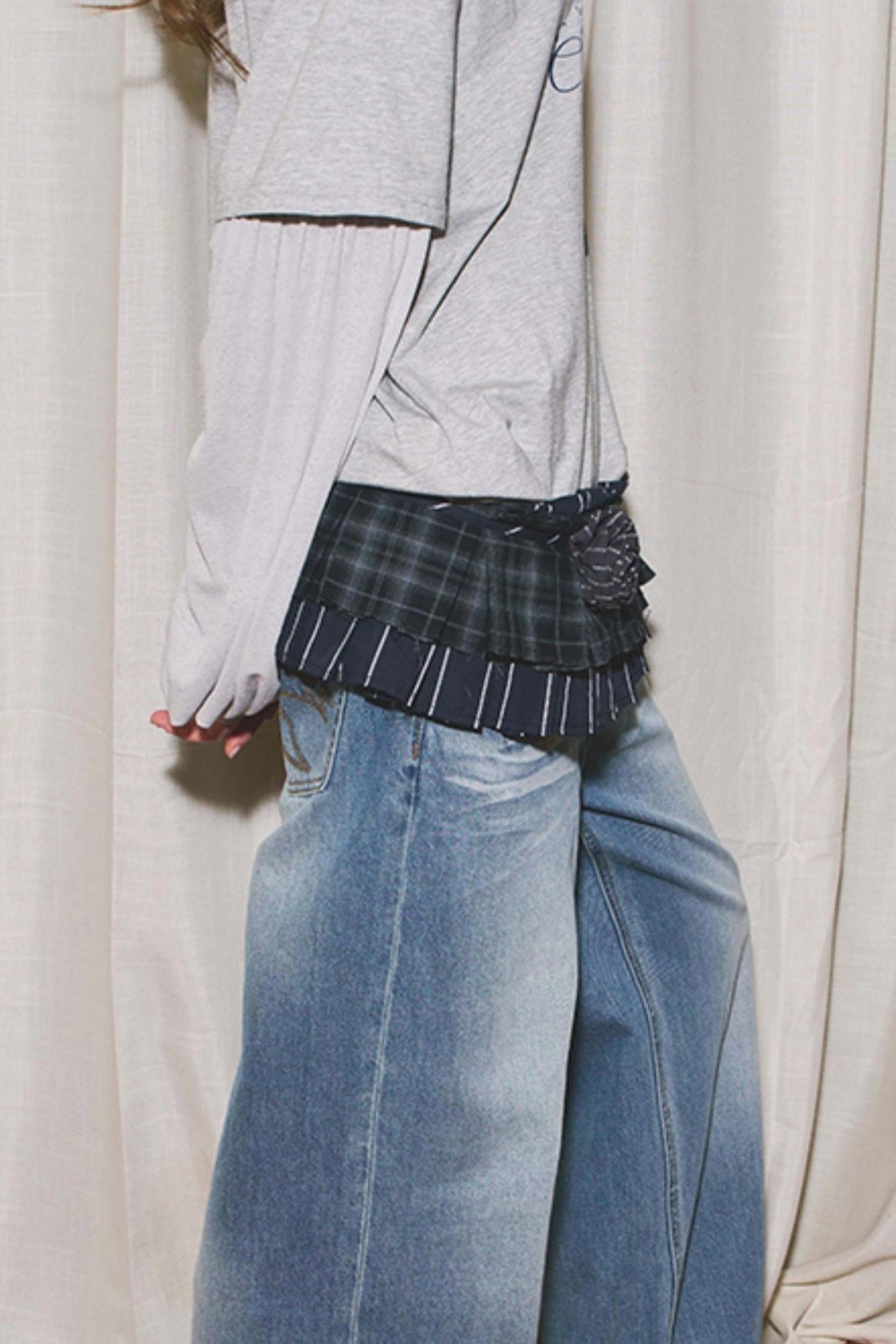 Layered Floral Pants Curtain