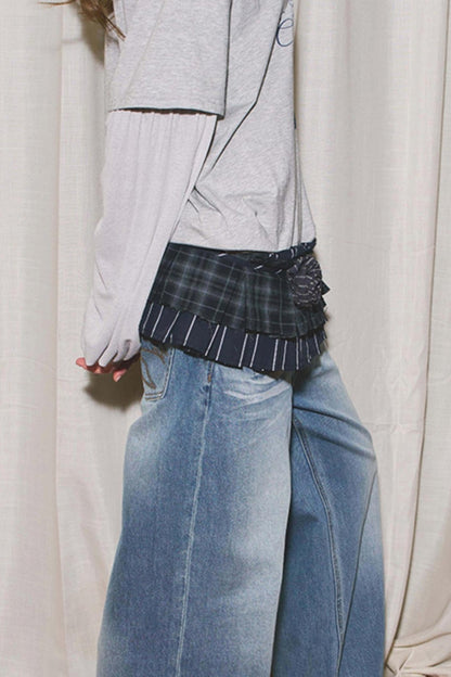 Layered Floral Pants Curtain