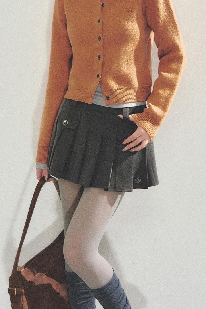 High Retro Pleated Skirt