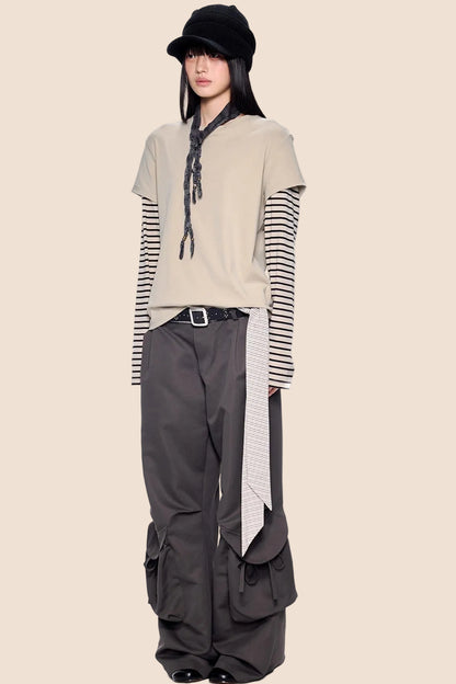 Striped Patchwork Retro Top