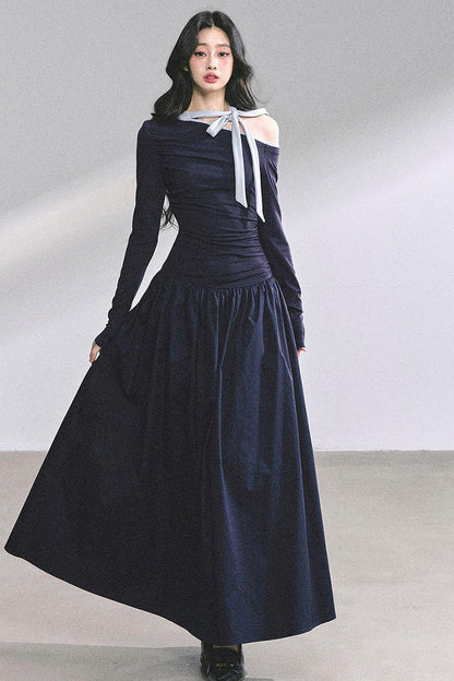 Autumn Waist Slimming Long Dress