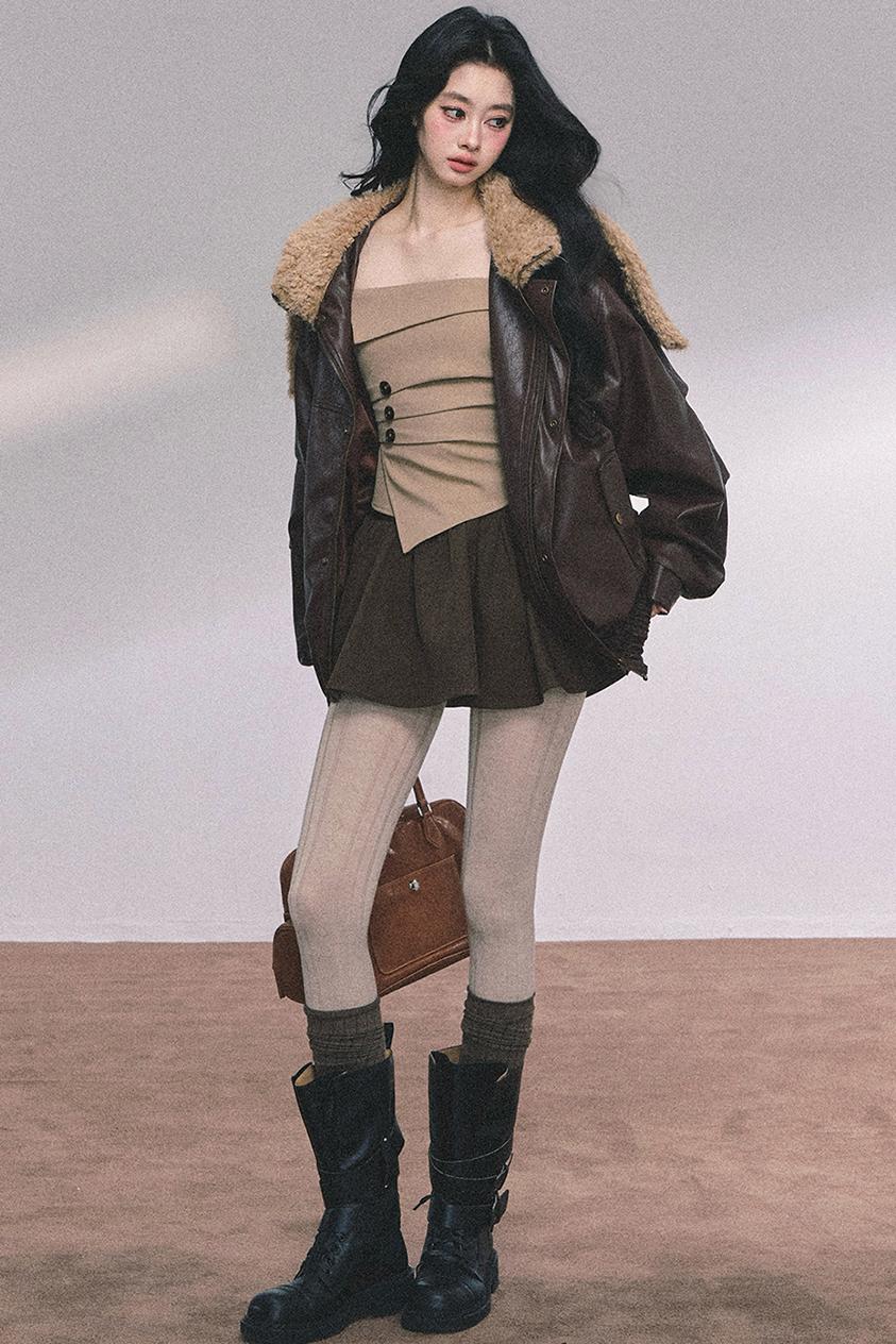 Autumn Puffy Two-Piece Skirt Set-Up