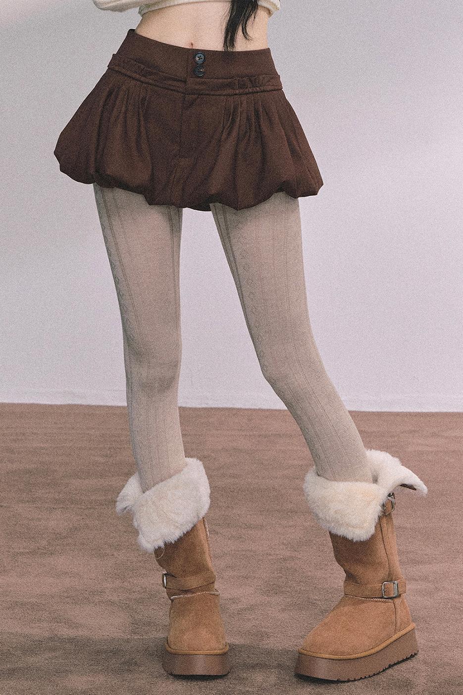 French Fluffy Autumn A-Line Skirt