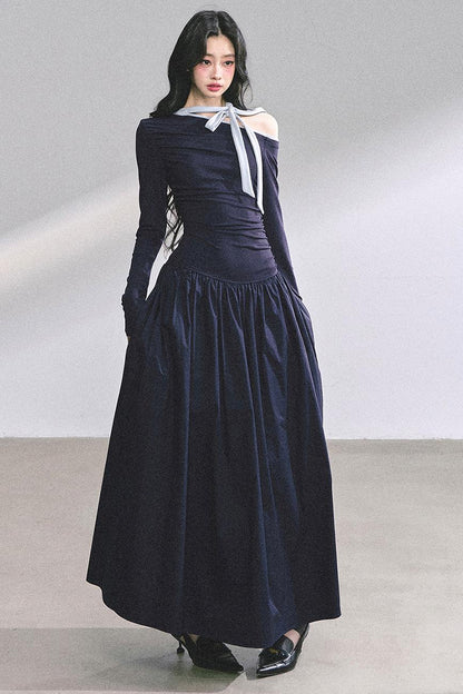 Autumn Waist Slimming Long Dress