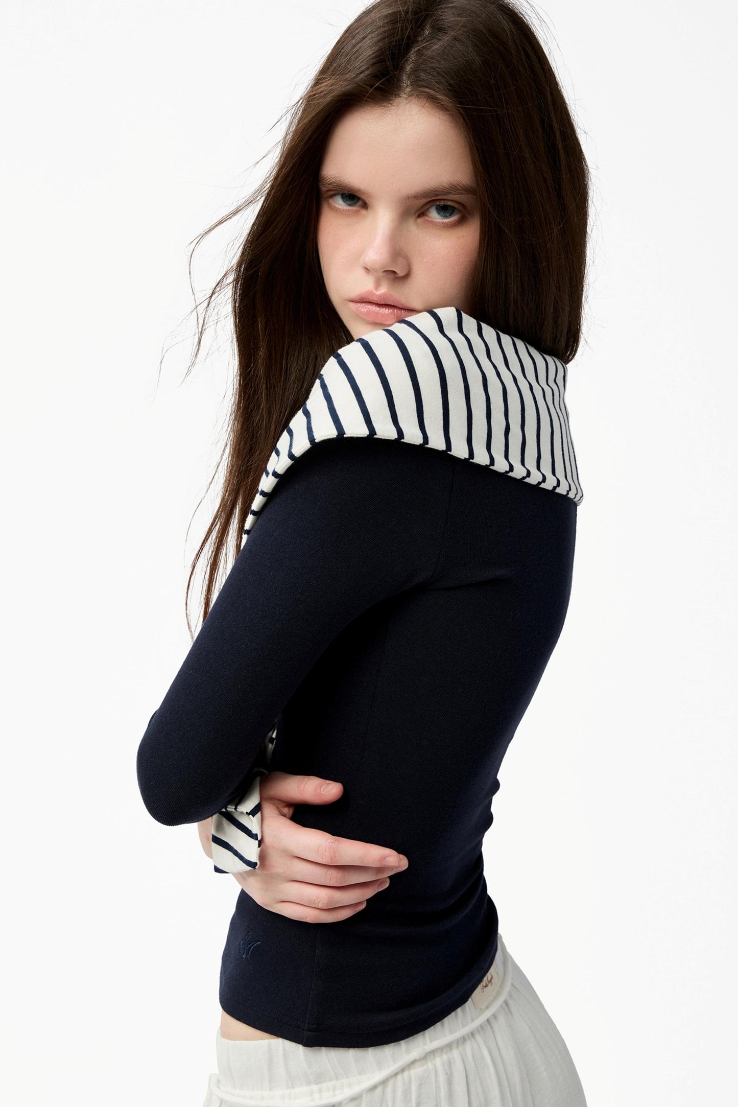Lazy Navy Knotted Knitted Tops