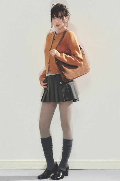 High Retro Pleated Skirt