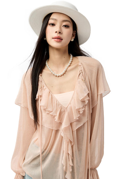 Slim Glitter Cover-Up Top Set