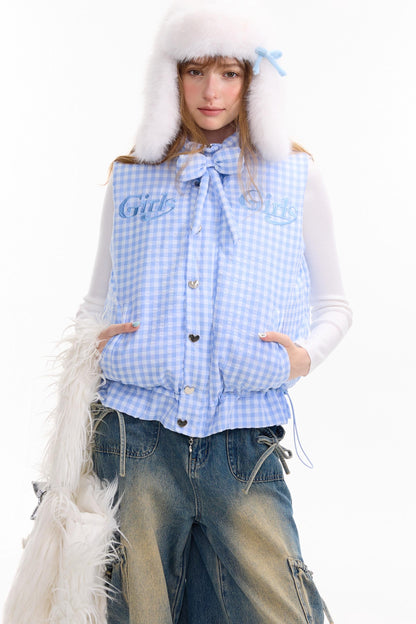 Autumn Embroidery Plaid Cotton Jacket