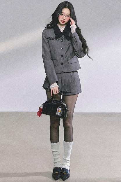 French Pleated Short Skirt Set-Up