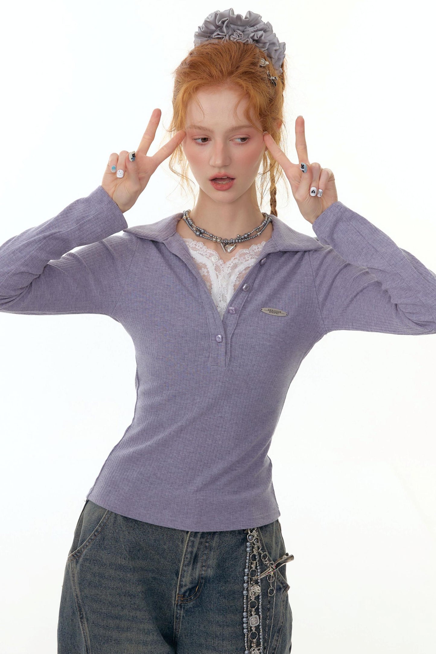 Zizifei Knit Lace Top