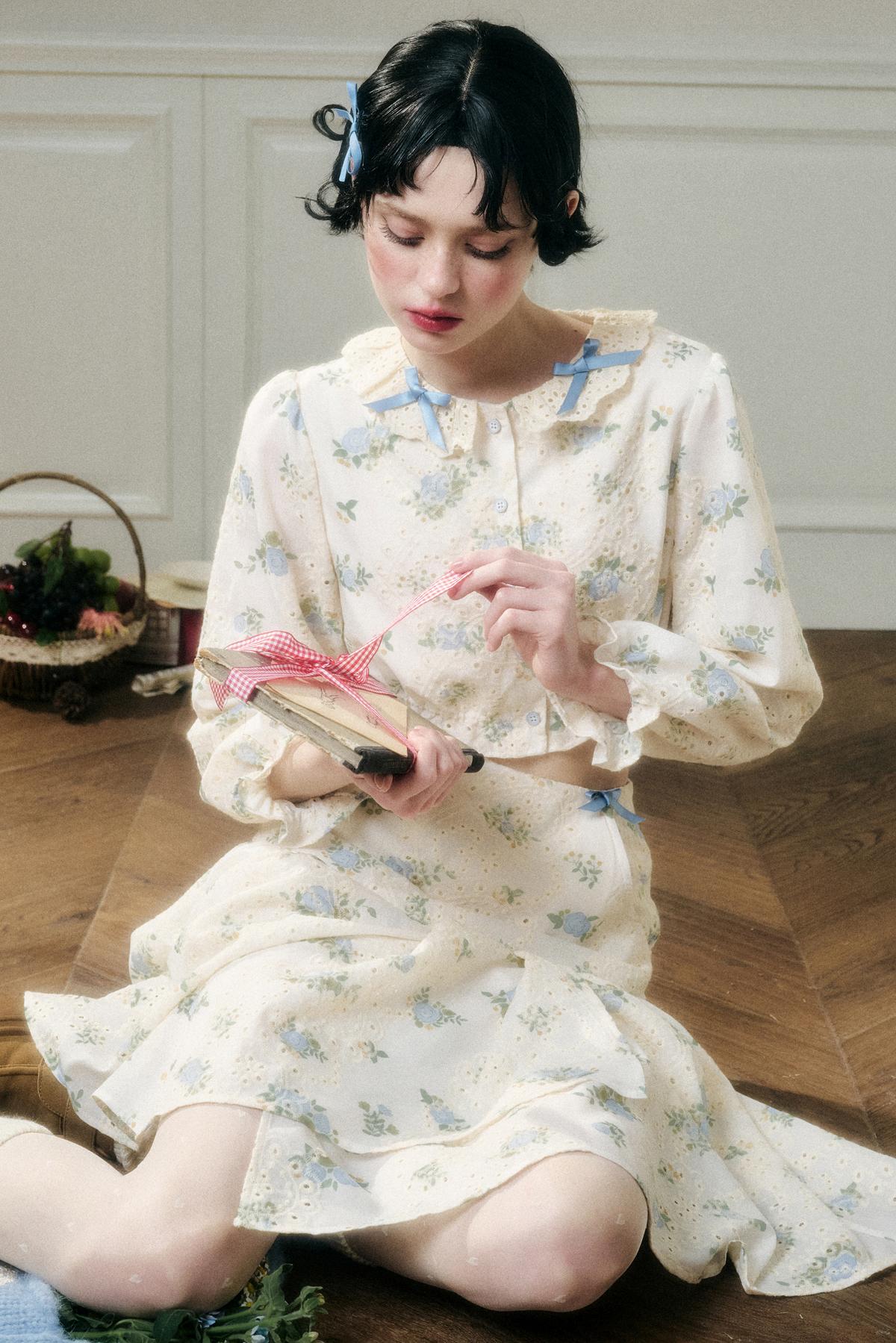 Sea Of Glass Cotton Skirt Set-Up