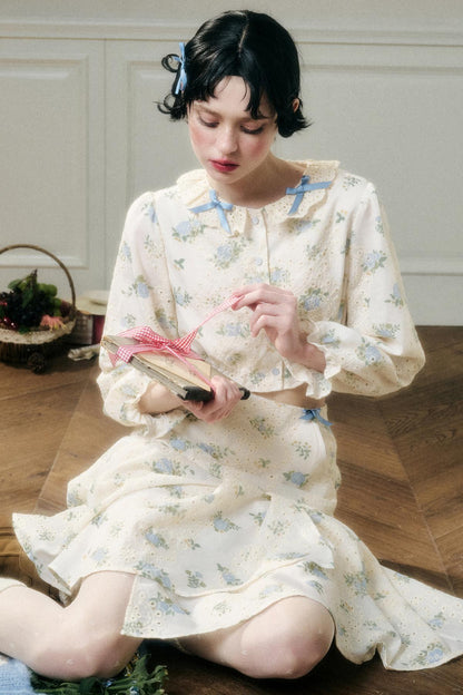 Sea Of Glass Cotton Skirt Set-Up