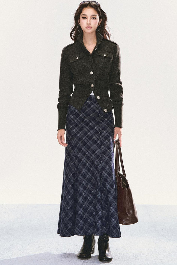 Semi-High Neck Scarf Top Set-Up