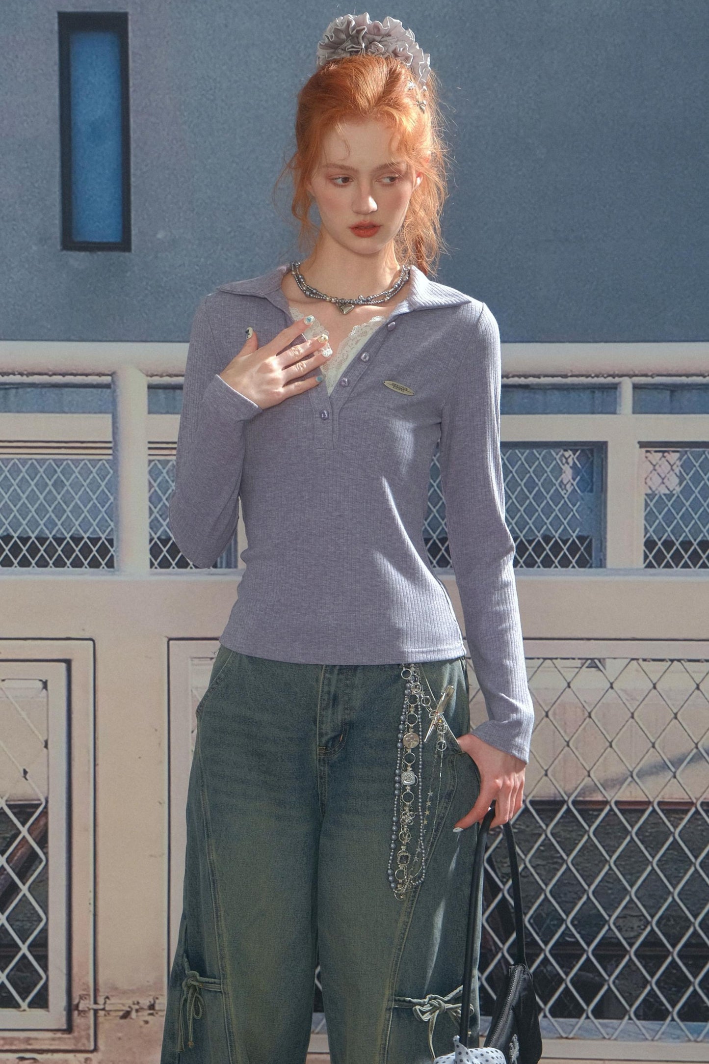 Zizifei Knit Lace Top