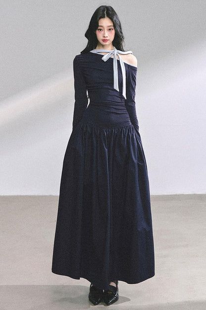 Autumn Waist Slimming Long Dress
