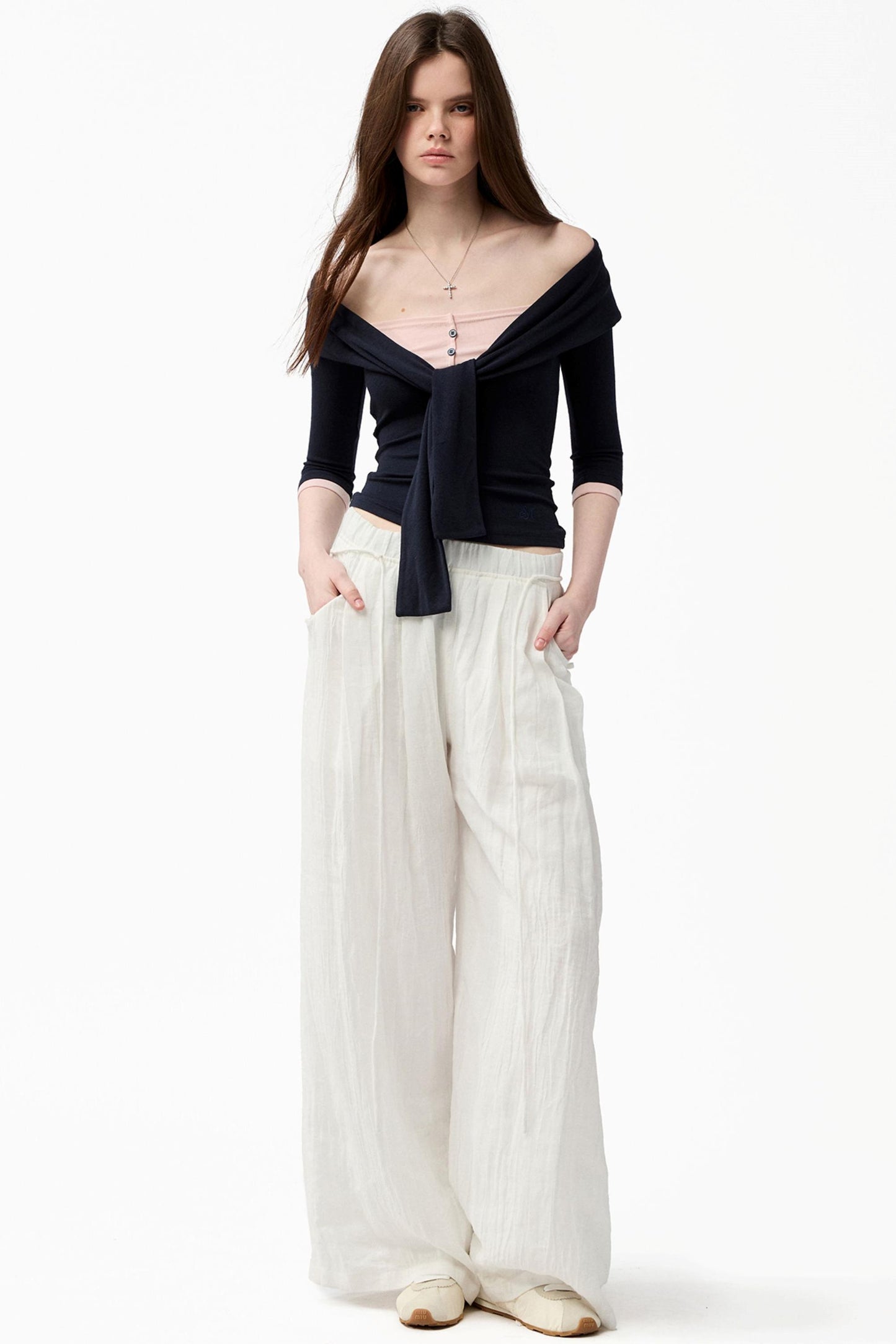 French Knot Color Block Knit Top