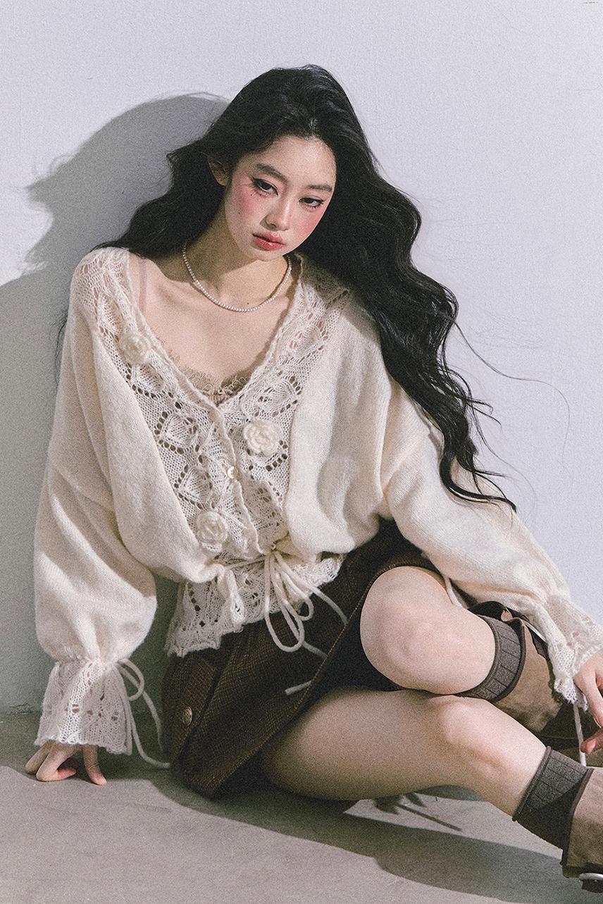 French Knitted Cardigan Sweater Jacket Set-Up