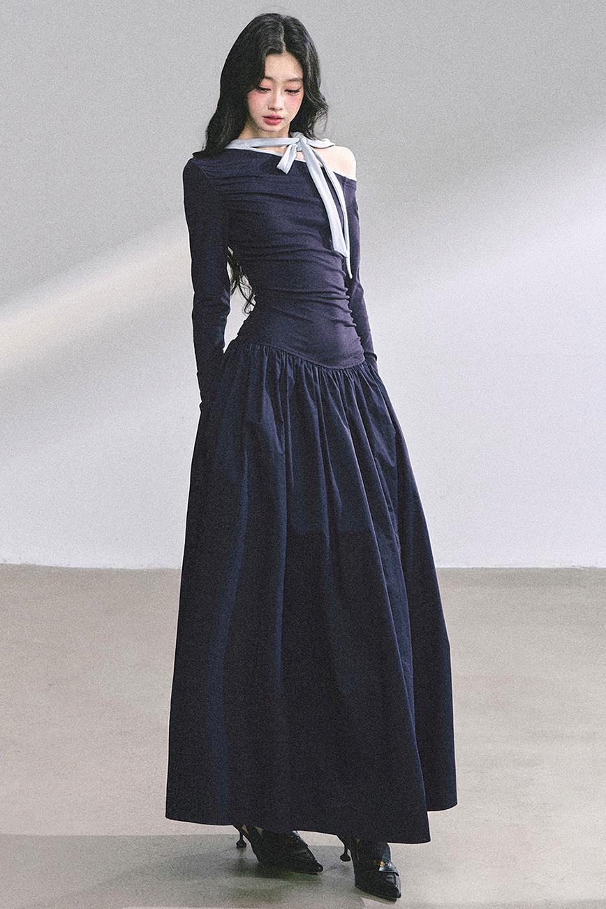 Autumn Waist Slimming Long Dress