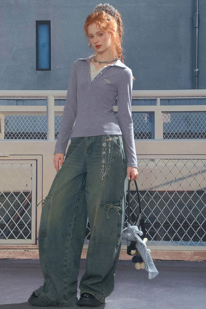 Zizifei Knit Lace Top