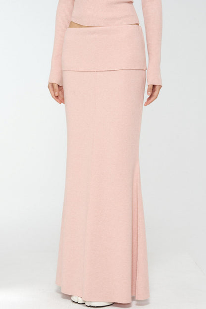 Pink Fur Collar Sweater With Fur Collar Set-Up