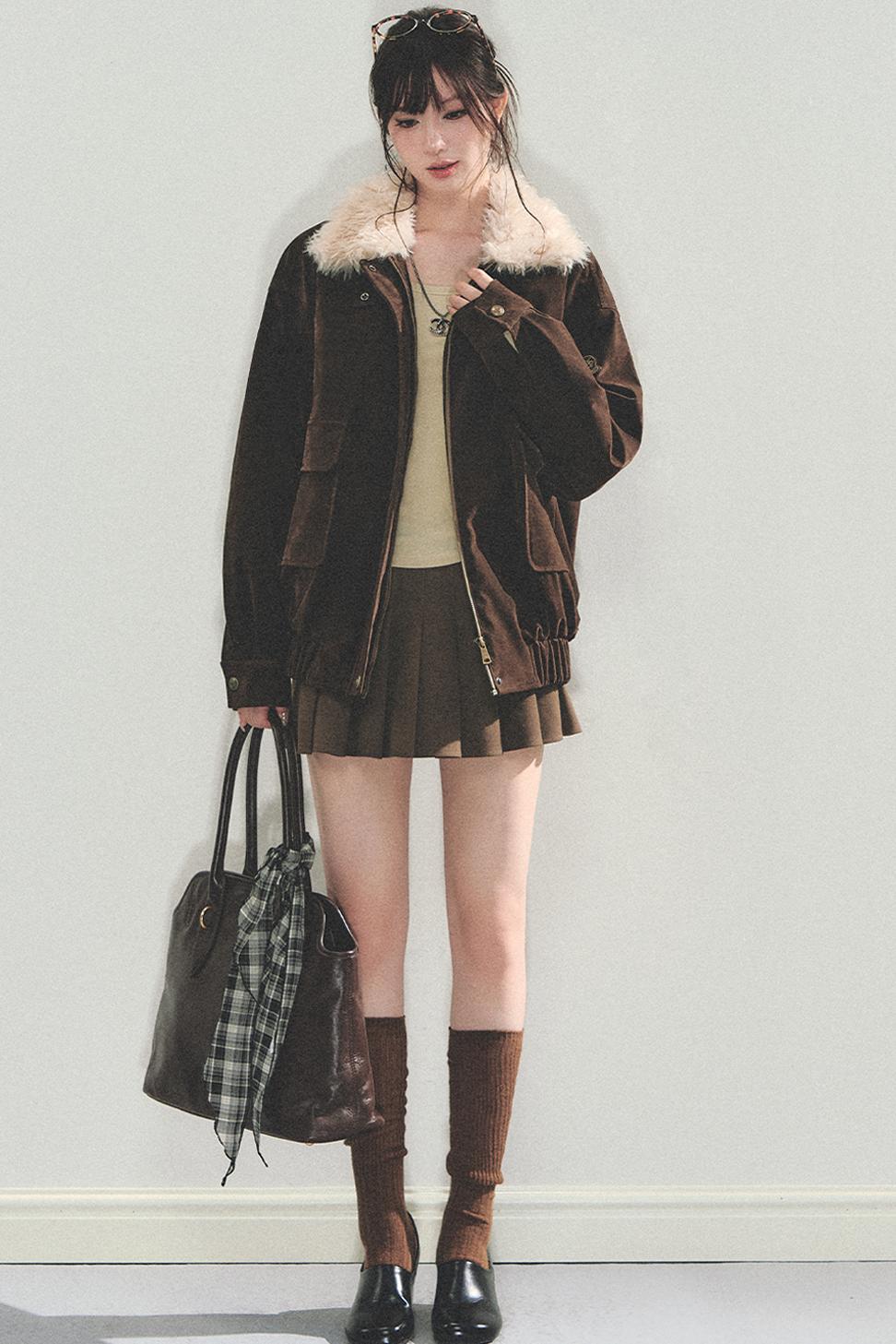 High Retro Pleated Skirt