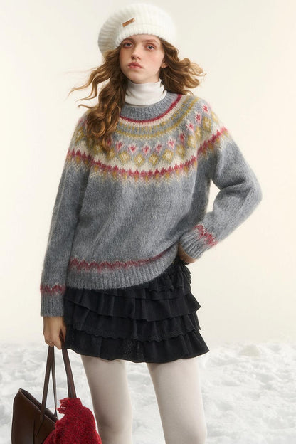 Asgony Dopamine Sweet Girl Knitted Beret