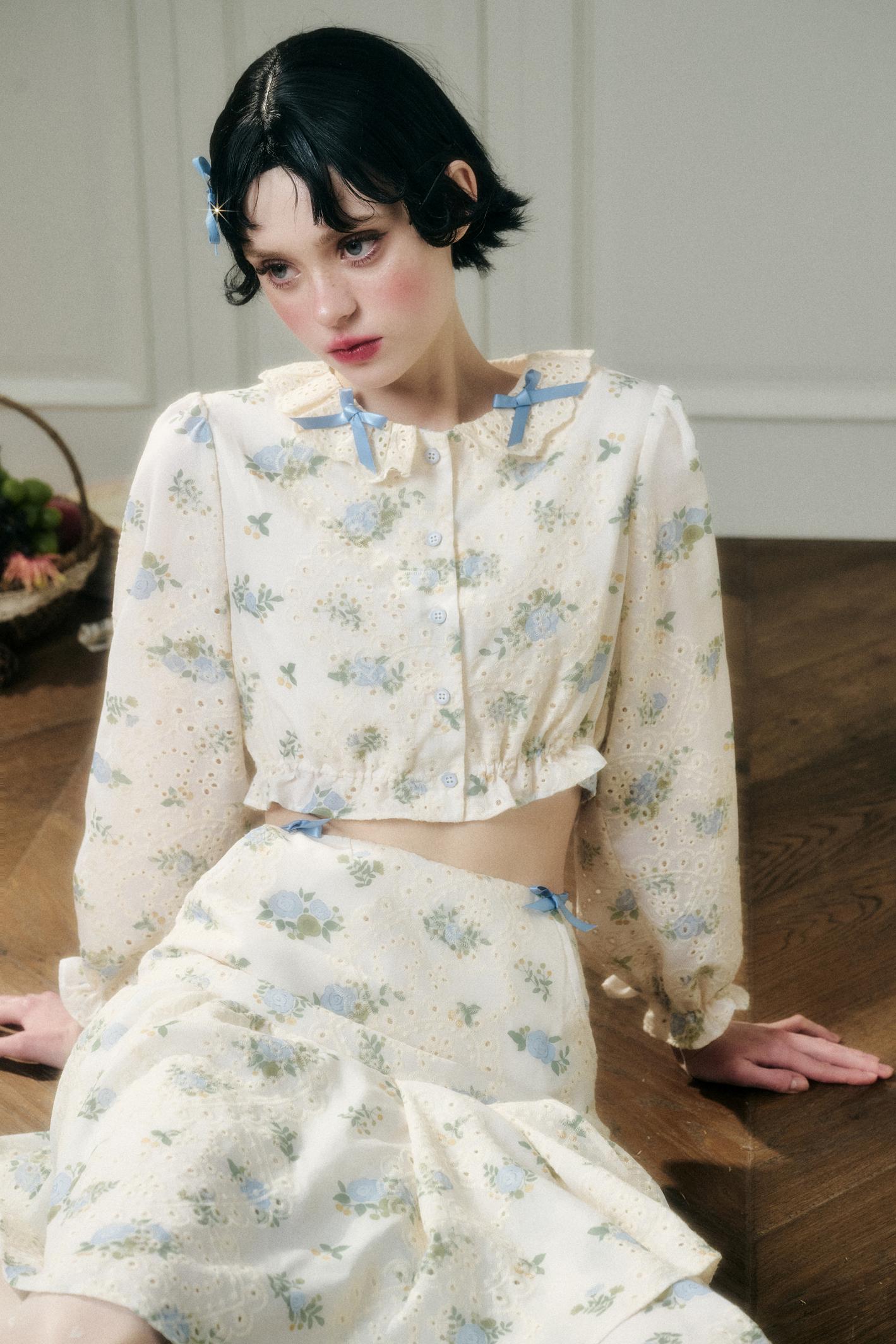 Sea Of Glass Cotton Skirt Set-Up