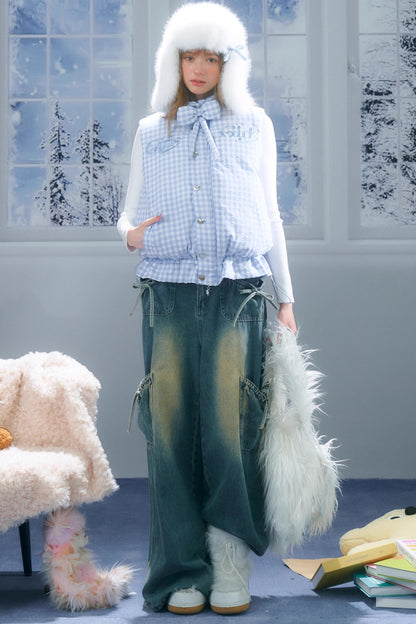 Autumn Embroidery Plaid Cotton Jacket