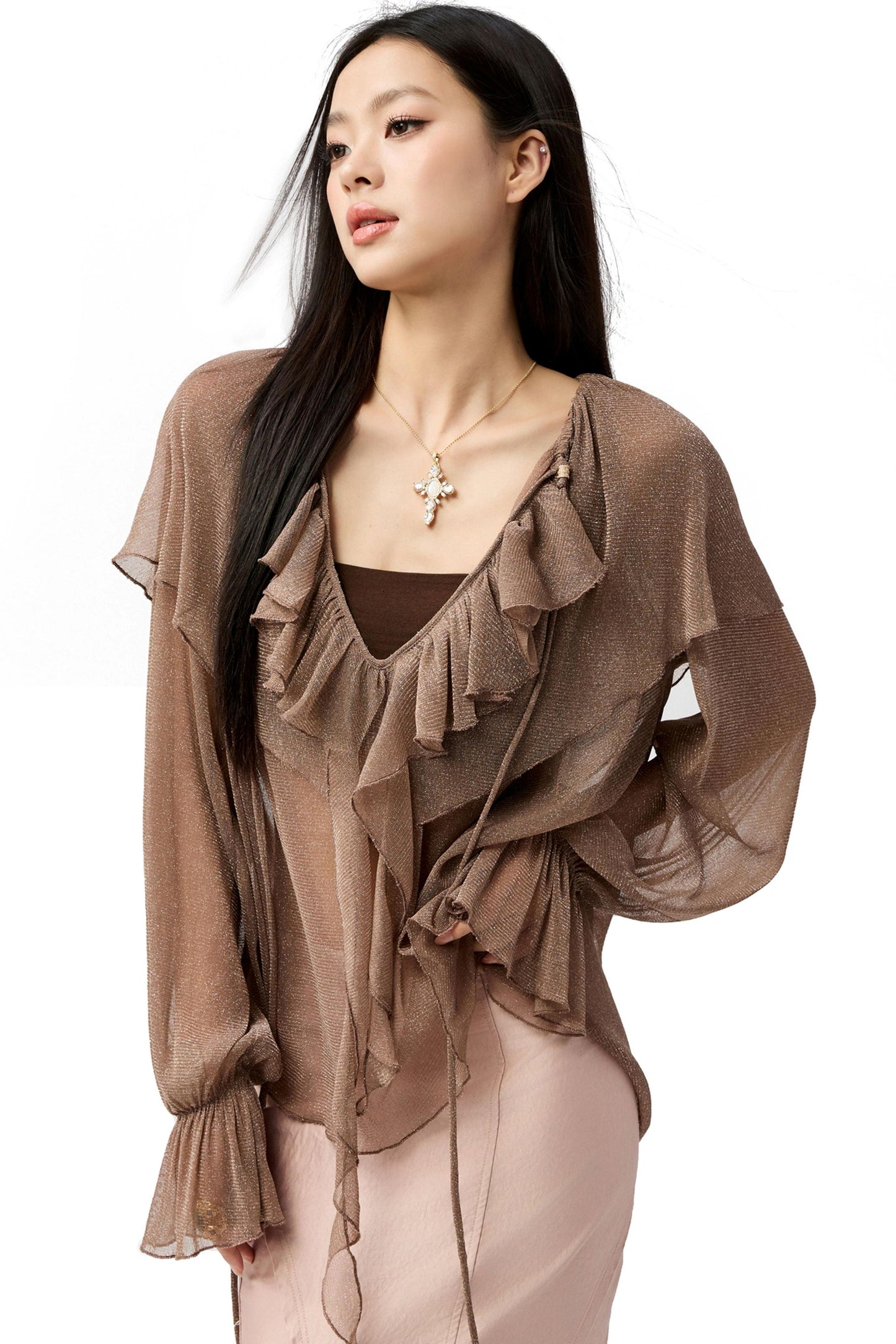 Slim Glitter Cover-Up Top Set