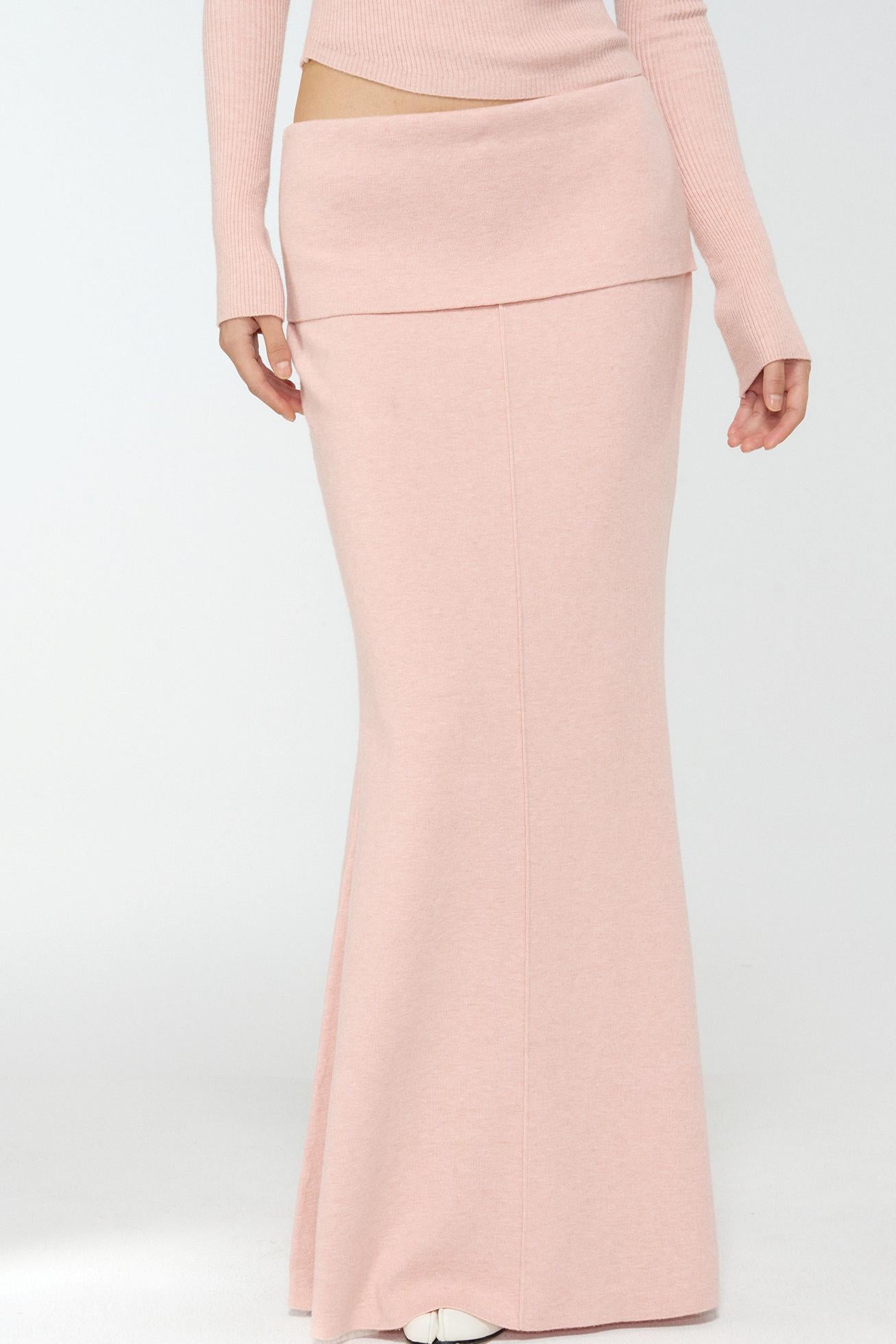 Pink Fur Collar Sweater With Fur Collar Set-Up