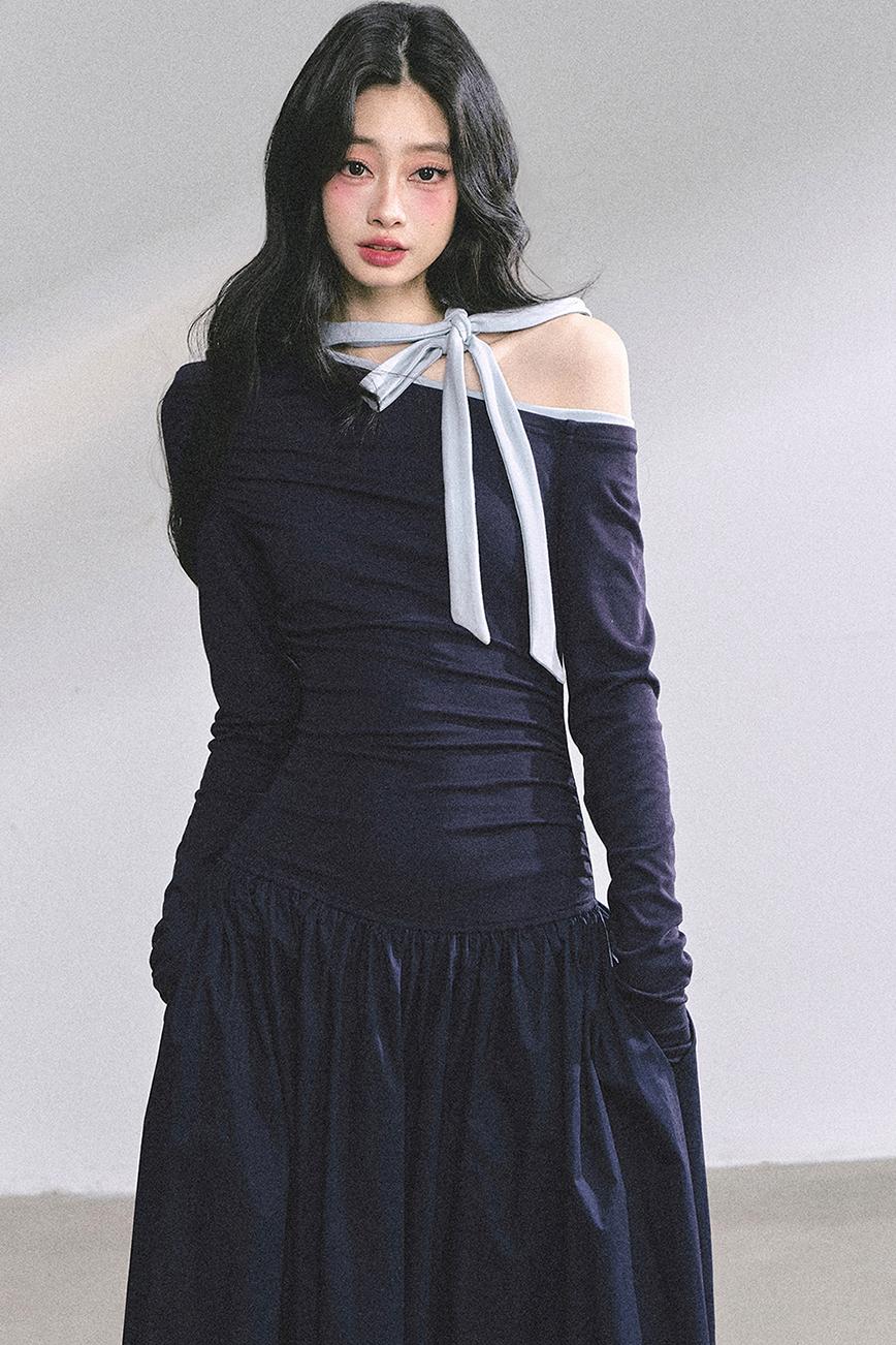 Autumn Waist Slimming Long Dress