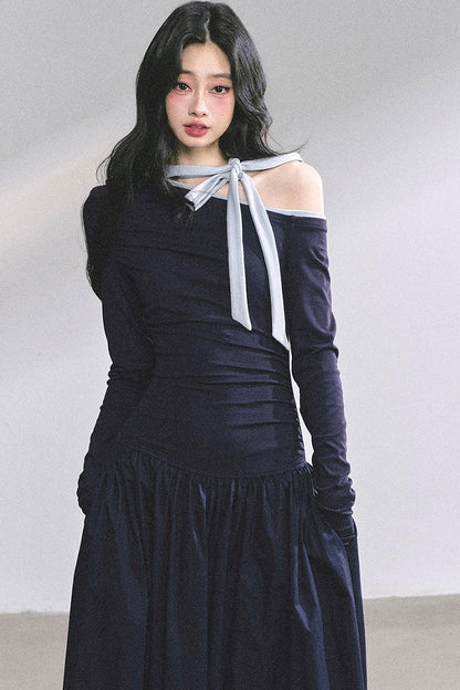 Autumn Waist Slimming Long Dress