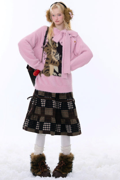 Retro Cat Pattern Sweater