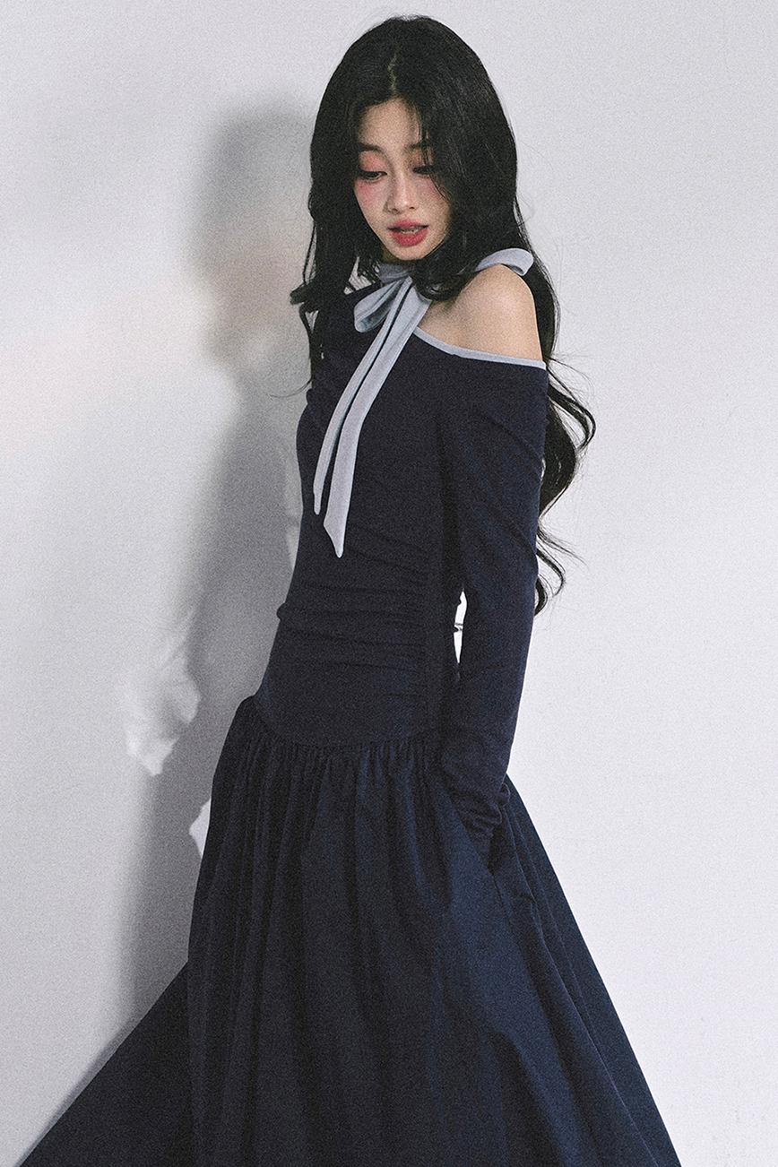 Autumn Waist Slimming Long Dress