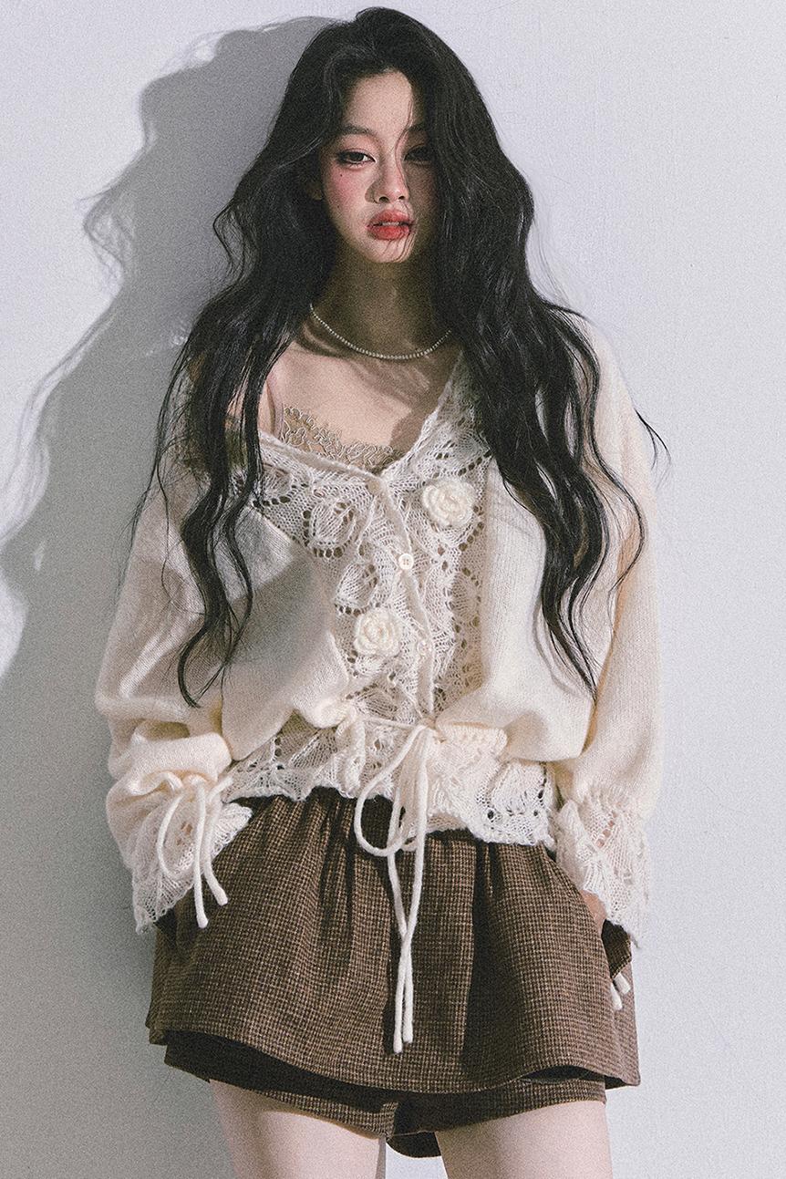 French Knitted Cardigan Sweater Jacket Set-Up