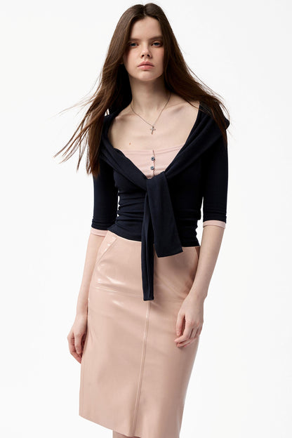 French Knot Color Block Knit Top