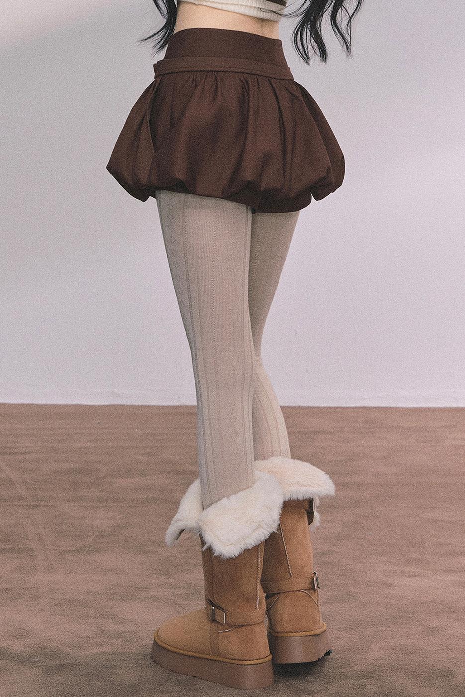 French Fluffy Autumn A-Line Skirt