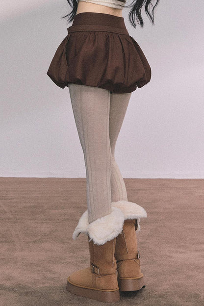 French Fluffy Autumn A-Line Skirt