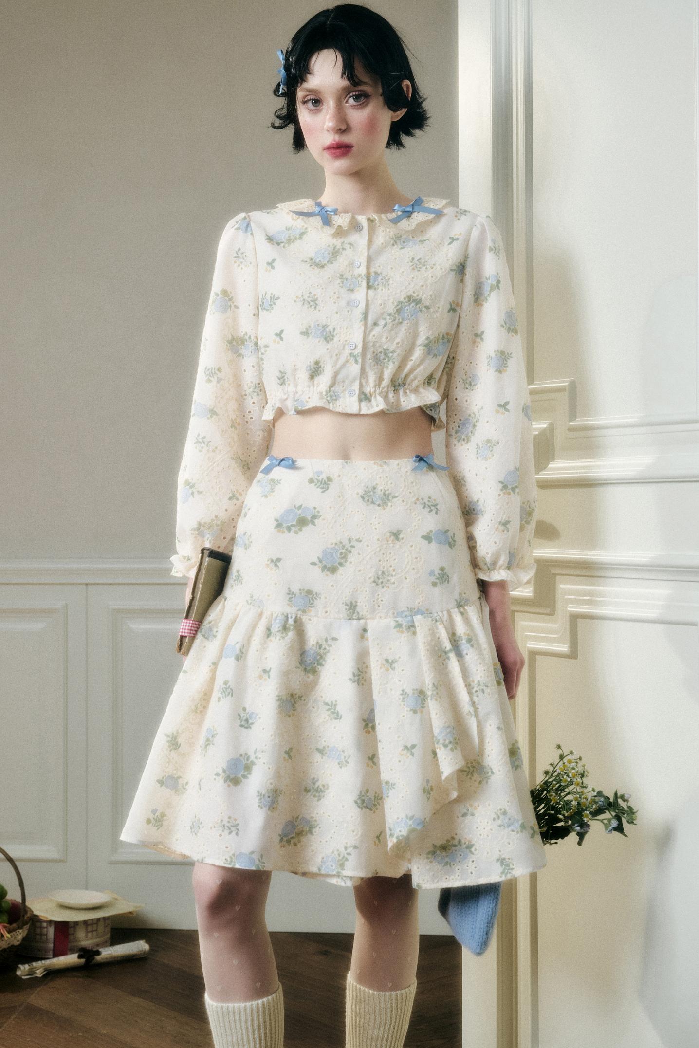 Sea Of Glass Cotton Skirt Set-Up