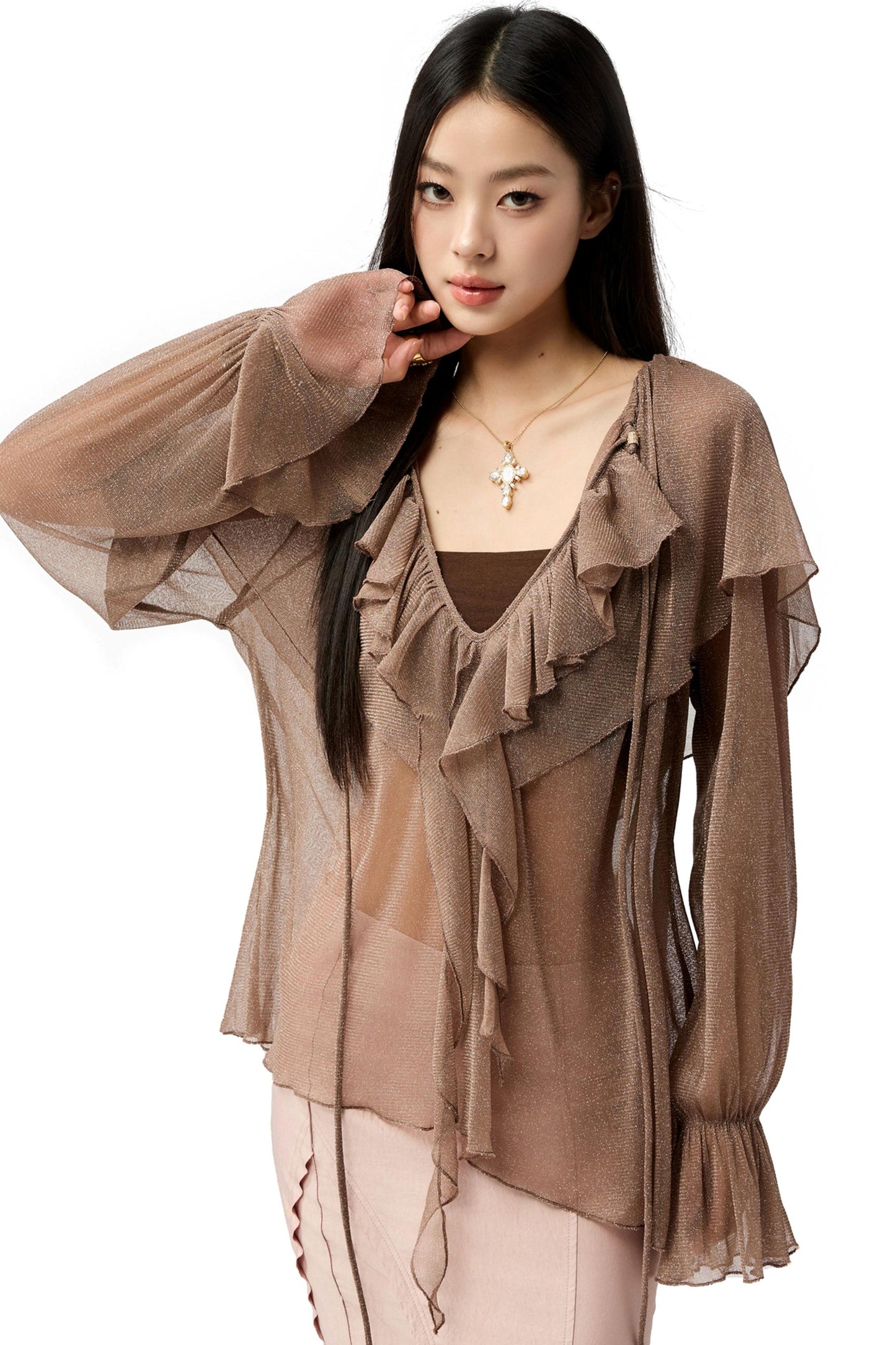 Slim Glitter Cover-Up Top Set