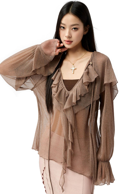 Slim Glitter Cover-Up Top Set