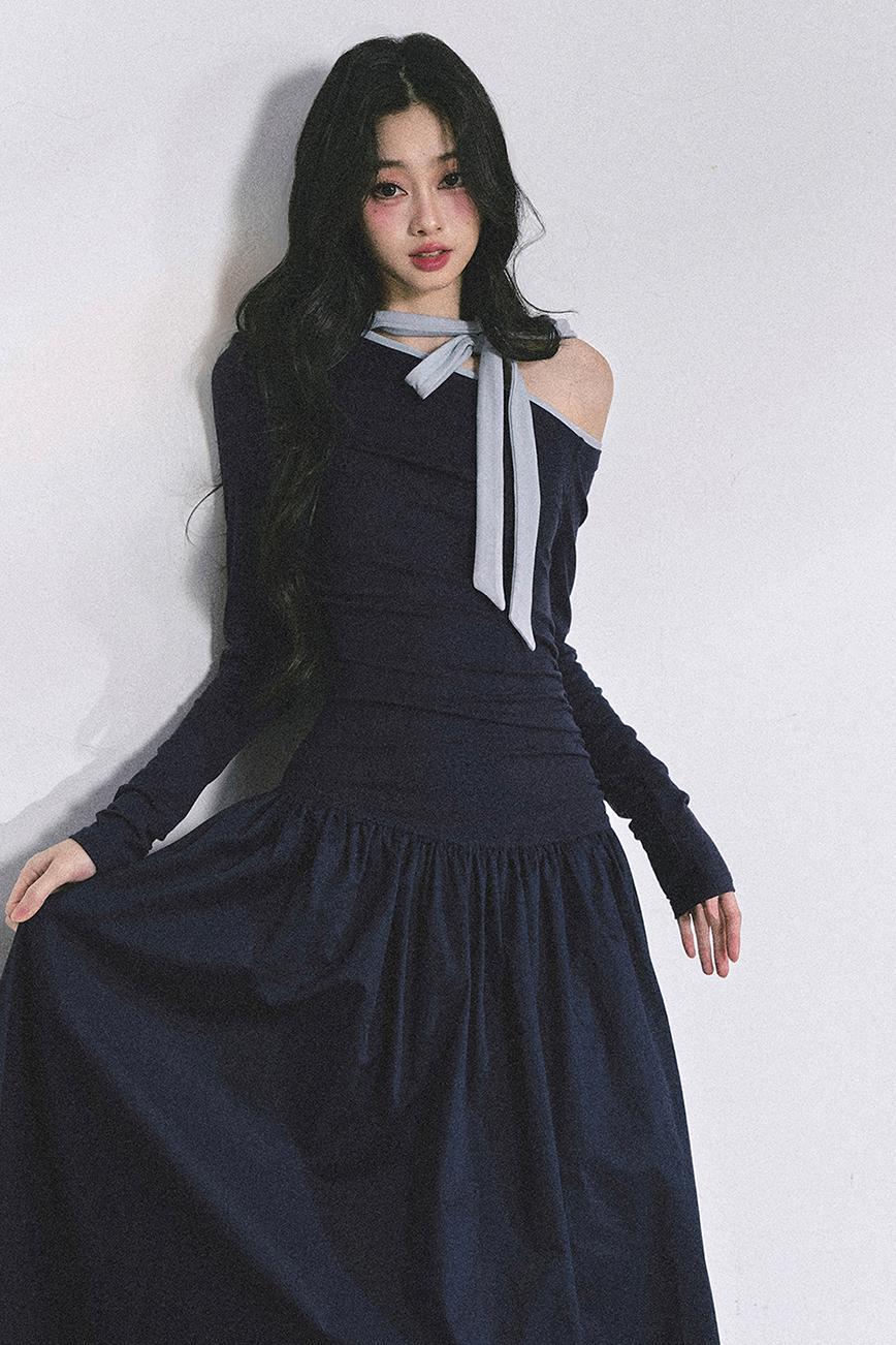 Autumn Waist Slimming Long Dress