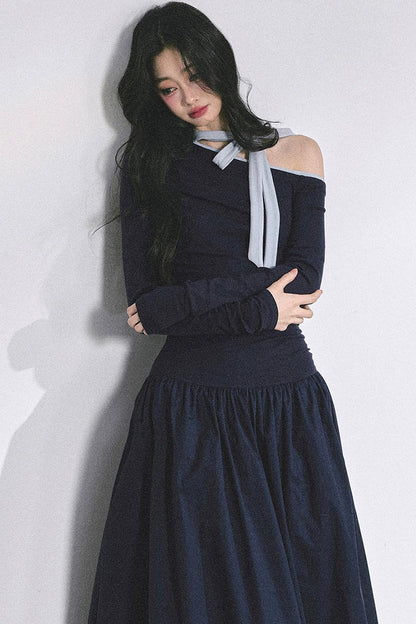 Autumn Waist Slimming Long Dress