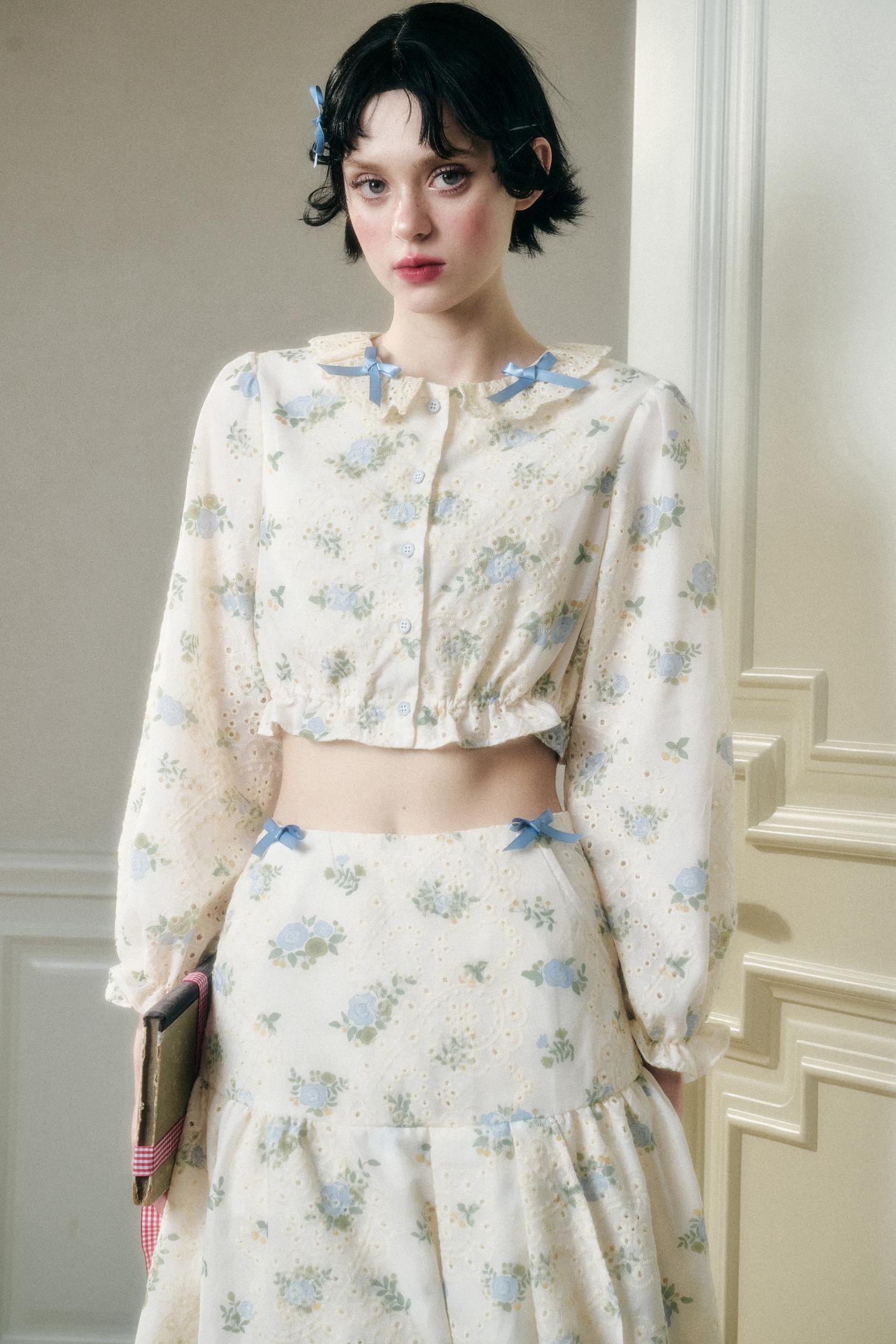 Sea Of Glass Cotton Skirt Set-Up