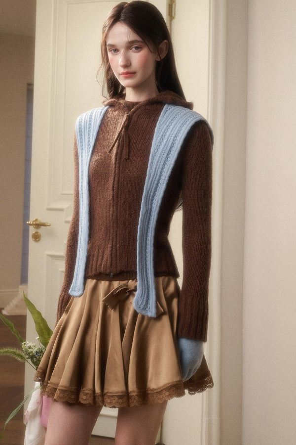 Chaqueta con capucha de mohair suave Galaxy