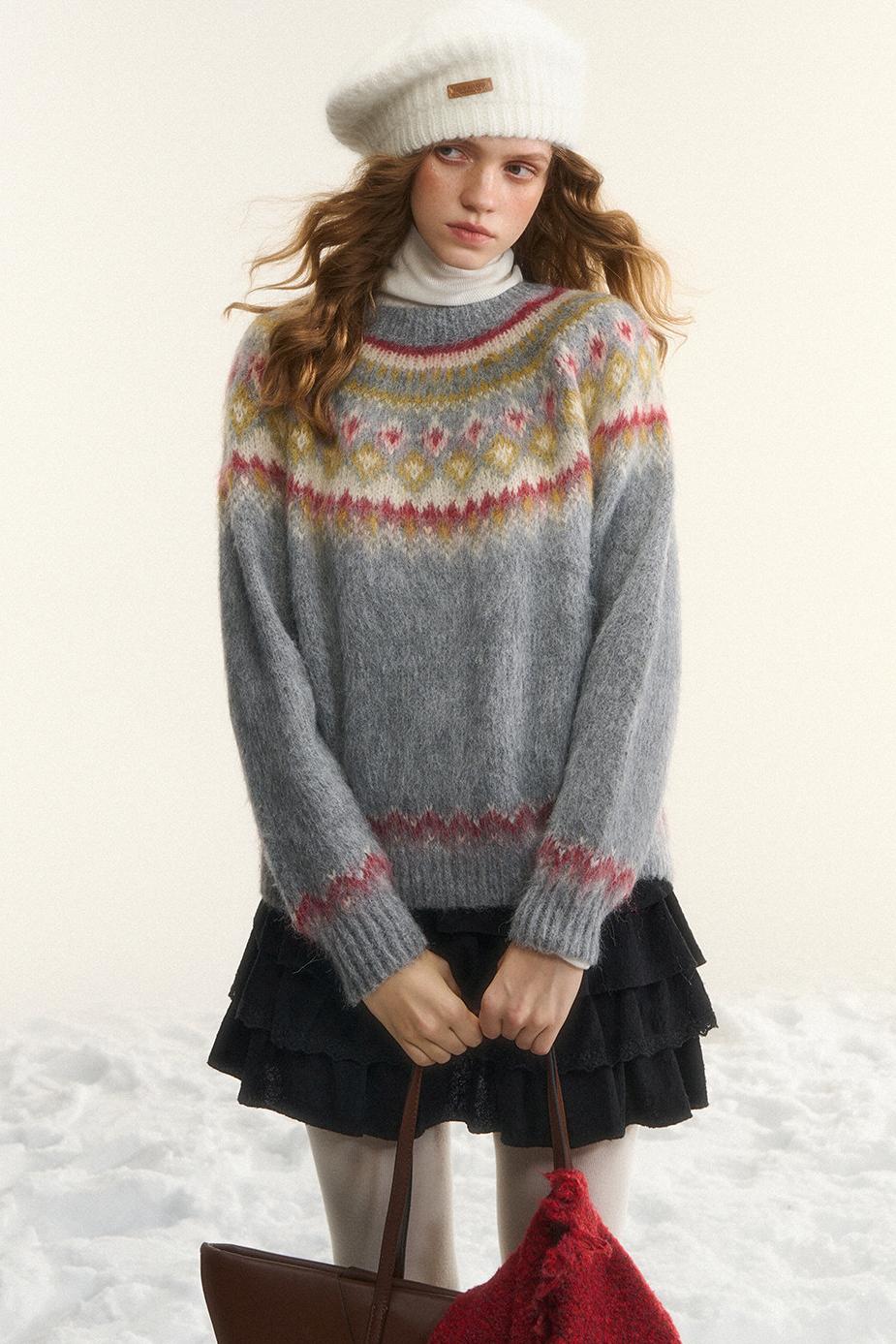 Asgony Dopamine Sweet Girl Knitted Beret